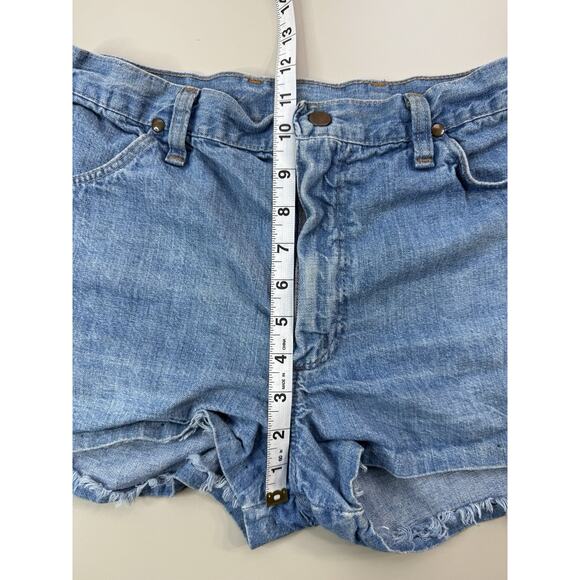 Vintage Wrangler Womens Denim Shorts 11/12 Blue 2” Inseam Cowboy Western Rodeo - Picture 3 of 14